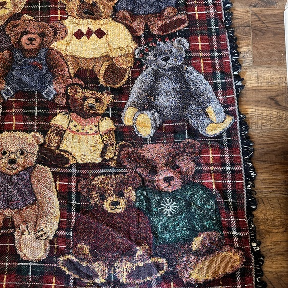 VINTAGE Crown Crafts Teddy Bear Throw Blanket 55 X 45 - Picture 5 of 6